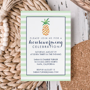 Watercolor Pineapple Housewarming Party Invitation