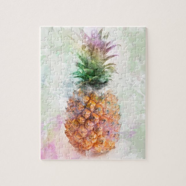 Watercolor pineapple jigsaw puzzle (Vertical)