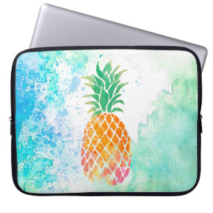 watercolor pineapple laptop sleeve