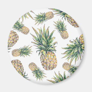 Watercolor Pineapple Pattern Magnet