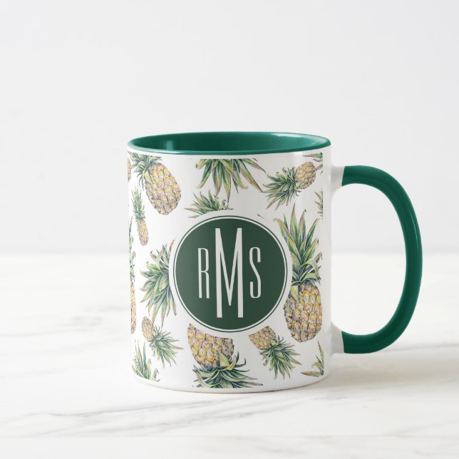 Watercolor Pineapple Pattern Mug (Right)
