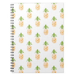 Watercolor Pineapple Pattern Notebook