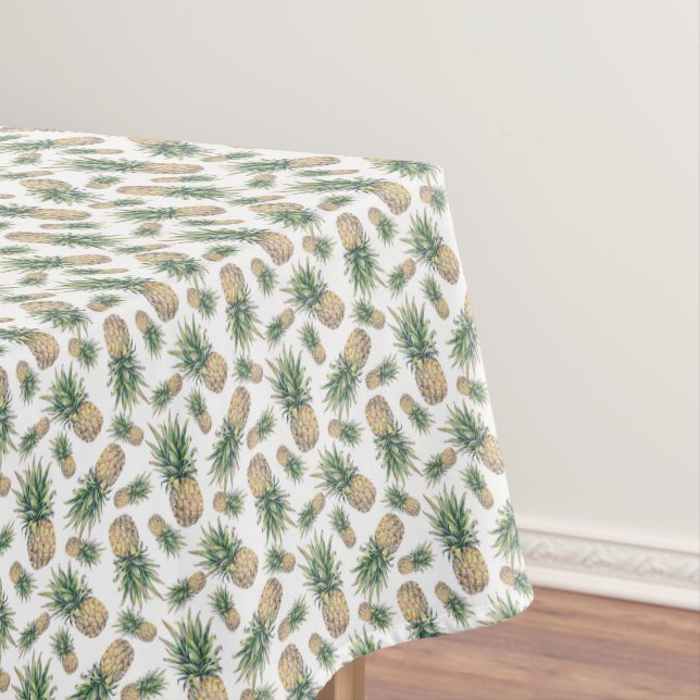 Watercolor Pineapple Pattern Tablecloth (In Situ)