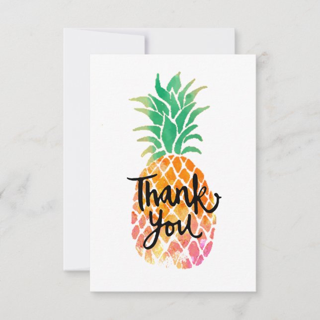 watercolor pineapple thank you script (Front)