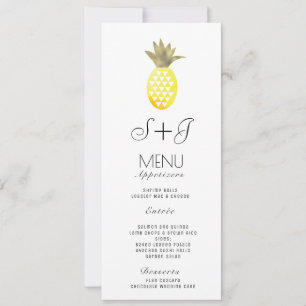 Watercolor Pineapple Tropical Oasis Foil - Menu