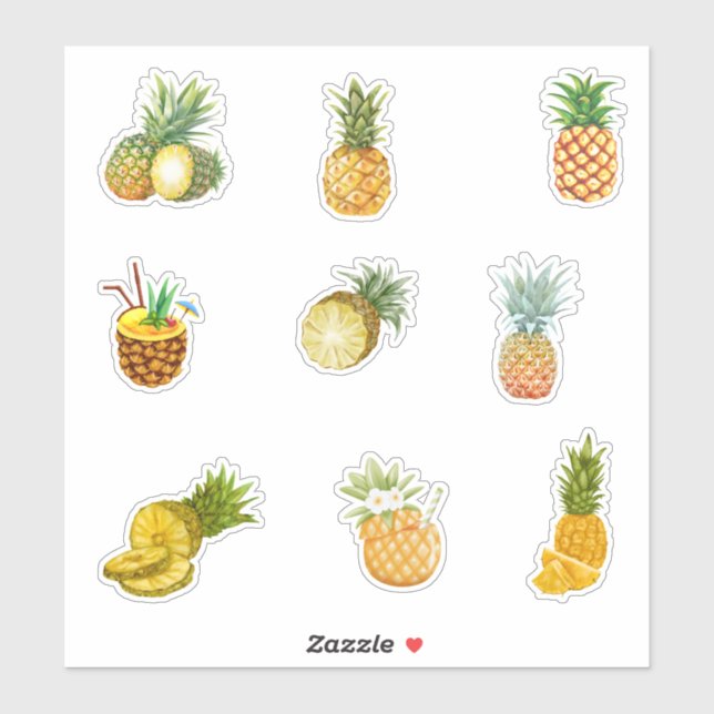 Watercolor Pineapples  (Sheet)