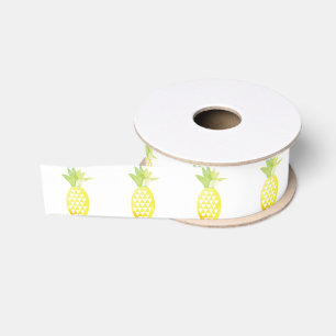 Watercolor Pineapples Grosgrain Ribbon