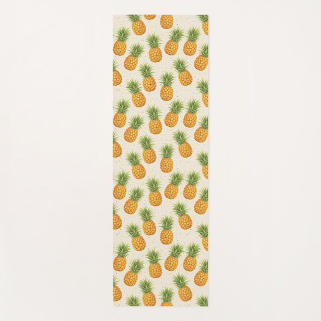Watercolor Pineapples Yoga Mat (Front)
