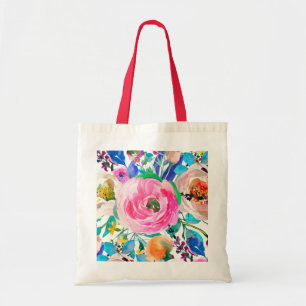 Watercolor Pink And Beige Roses Tote Bag