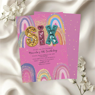  Watercolor pink and gold stars  BirthdaInvitation Invitation