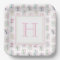 Watercolor Pink and Green Mahjong Tiles Monogram