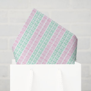 Watercolor Pink and Green Mahjong Tissue Paper
