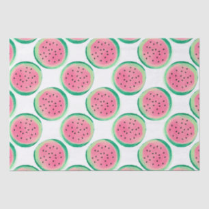 Watercolor Pink and Green Watermelon Pattern Tissue Paper
