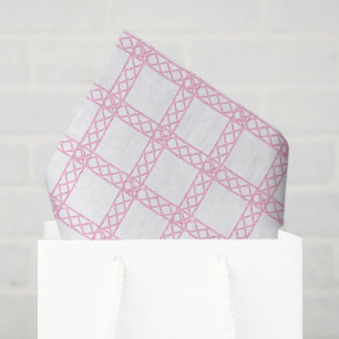 Watercolor Pink and White Bamboo Tissue Paper