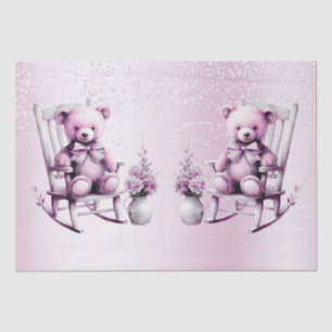 Watercolor Pink Baby Bear Tissue Paper