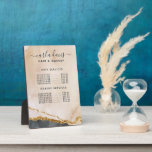 Watercolor Pink Black Gold Salon Price Menu Plaque<br><div class="desc">Watercolor Pink Black Gold Salon Price Menu Plaque. Elegant blush pink watercolor gold marble hand lettered style calligraphy script professional price services menu. Perfect for makeup artists,  hair stylists,  cosmetologists,  and more!</div>