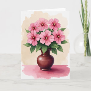 Watercolor Pink Blossom Card