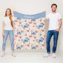 Watercolor pink blue Butterfly pattern name 