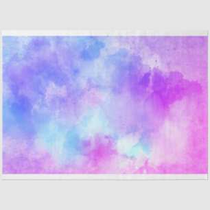 Watercolor Pink Blue Decoupage Background Tissue Paper