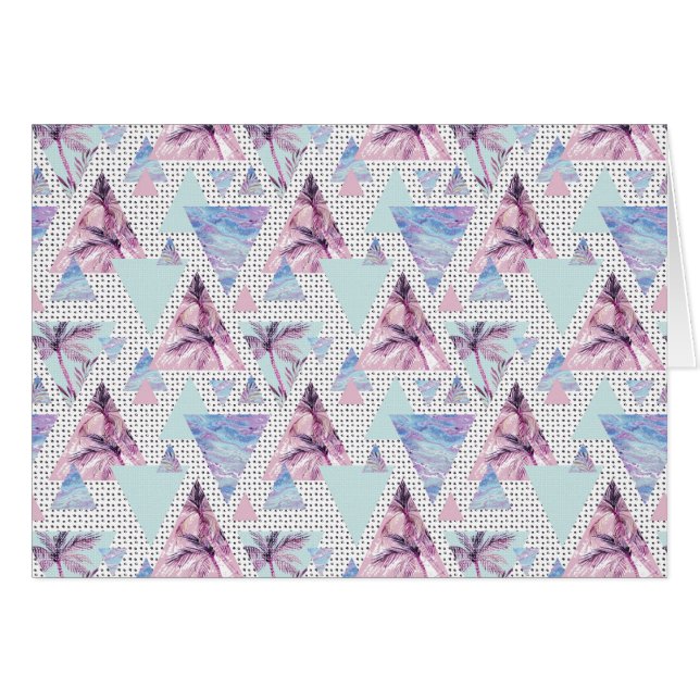 Watercolor Pink & Blue Palm Tree Pattern (Front Horizontal)