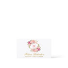 Watercolor Pink Blush Floral Monogram Gold