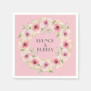 Watercolor Pink Blush Flowers Napkins