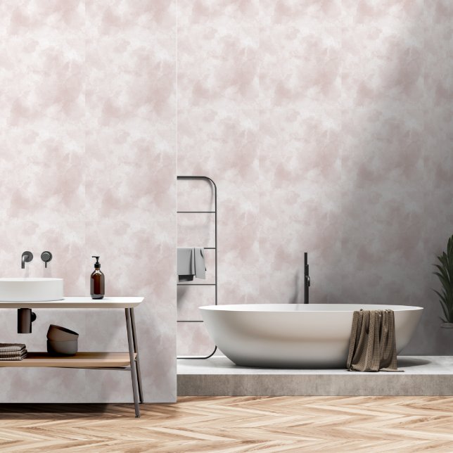 Watercolor Pink Blush Wallpaper (Bathroom)