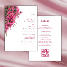 Watercolor Pink Bougainvillea All In One Wedding