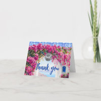 Watercolor Pink Bougainvillea Flowers Blue Tile
