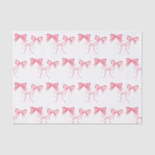 Watercolor Pink Bow Bachelorette Party Tissue Paper