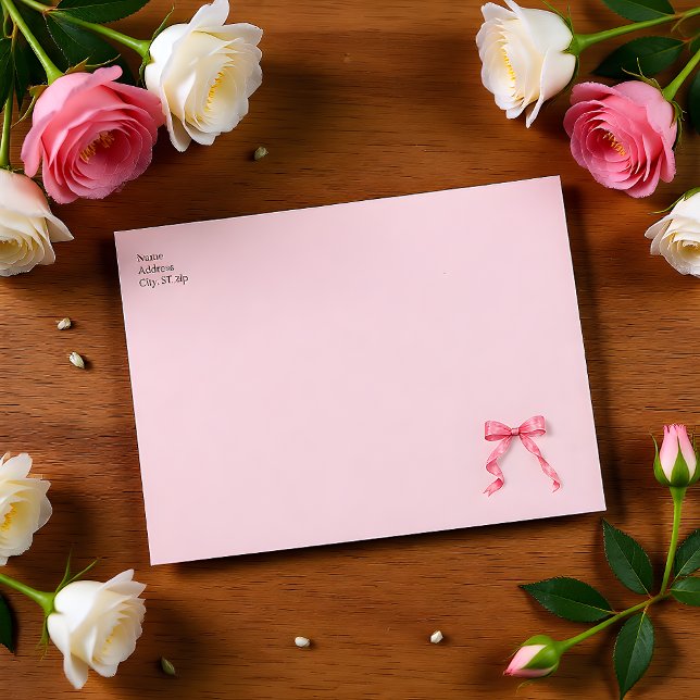Watercolor Pink Bow Bridal Shower  Envelope (Creator Uploaded)