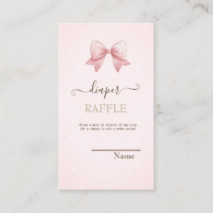 Watercolor Pink Bow Dots Baby Shower Enclosure Card