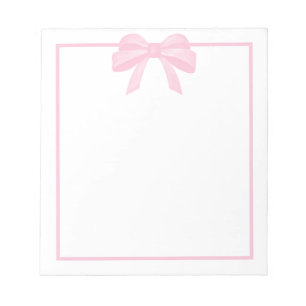 Watercolor Pink Bow Notepad