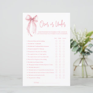 Watercolor Pink Bow Over or Under Bridal Shower