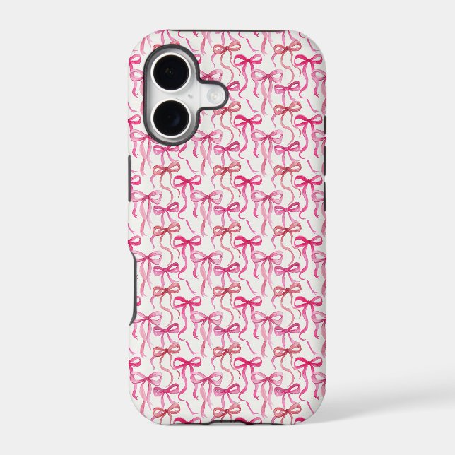 Watercolor Pink Bows Coquette Pattern (Back)