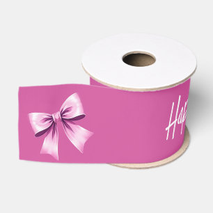 Watercolor Pink Bows Coquette Sweet 16 Birthday Grosgrain Ribbon