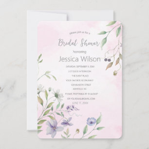 Watercolor Pink  Bridal Shower Floral Invitation