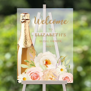 Watercolor Pink Bridal Shower Welcome Acrylic Sign