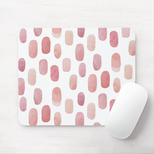 Watercolor pink brush. Modern simple cute pattern  Mouse Pad (With Mouse)