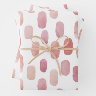 Watercolor pink brush stroke. Blush cute pattern Wrapping Paper Sheet