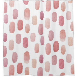 Watercolor pink brush stroke. Modern cute pattern  Shower Curtain