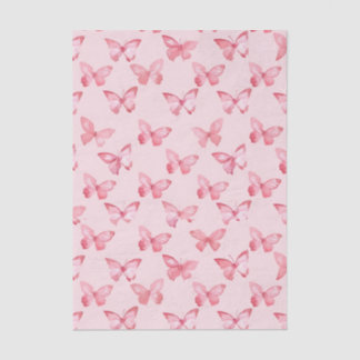 Watercolor Pink Butterfly Pattern Tissue Paper