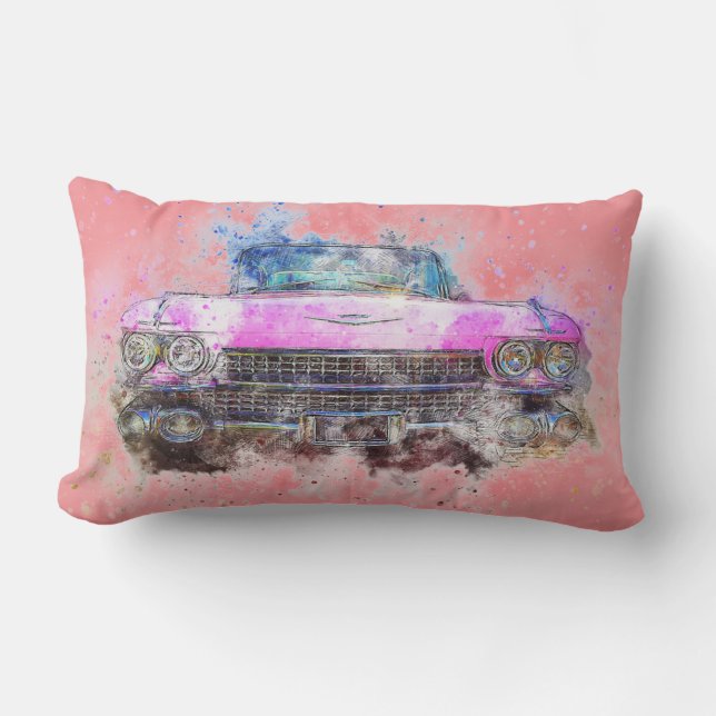 Watercolor Pink Car Pillow (Front)