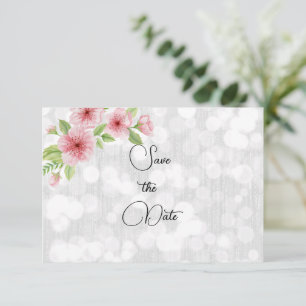 Watercolor Pink Cherry Blossoms Save The Date