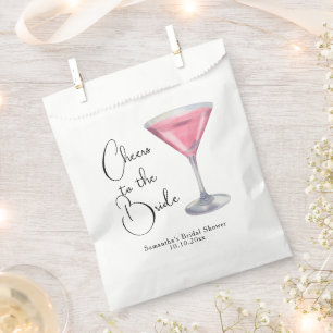 Watercolor Pink Cocktail Bridal Shower Favour Bag