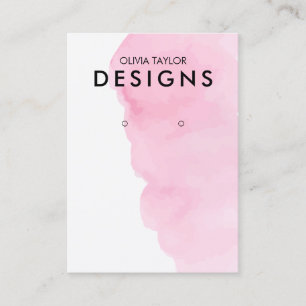 Watercolor Pink Earring Display Card