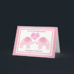 Watercolor Pink Elephant Twins 1st Birthday Card<br><div class="desc">Personalised pink elephant 1st birthday twins card. It features two pink watercolor elephants on the front of the greeting card with a pink watercolor heart that says "1st Birthday". You will be able to easily personalise the front with the children's names. The inside card message and the back of the...</div>