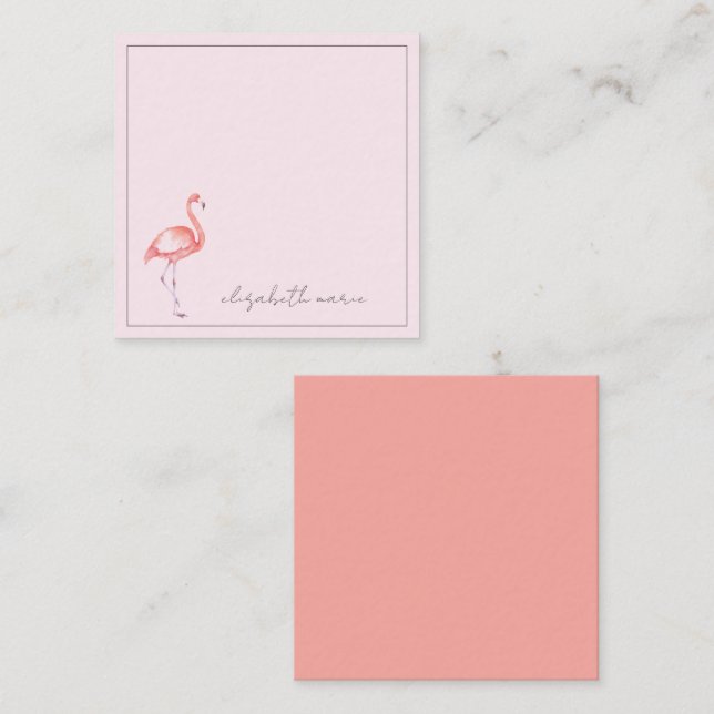 Watercolor Pink Flamingo Personalised Card (Front/Back)