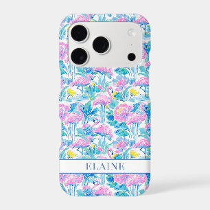 Watercolor Pink Flamingos Monogrammed