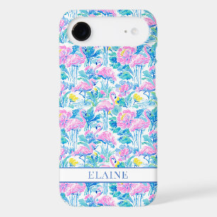 Watercolor Pink Flamingos Monogrammed